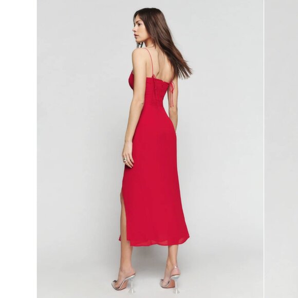 NWT Reformation Kourtney Dress Red - Size 6 - Picture 3 of 6